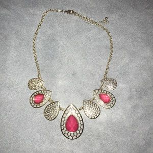 Gold pendent statement necklace